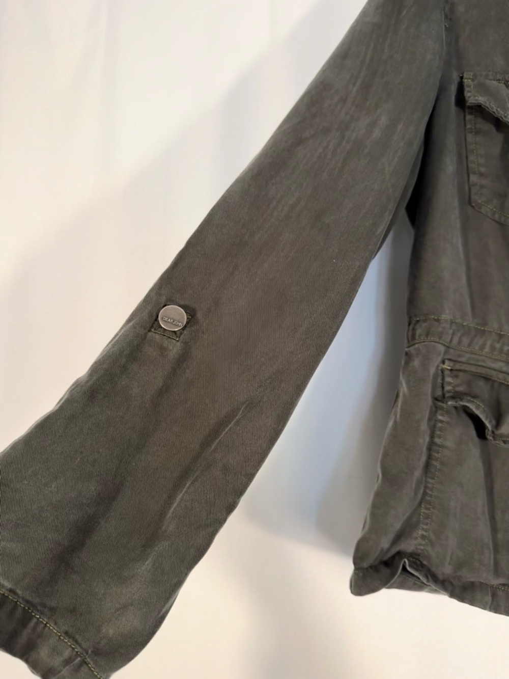 Dear John Olive Green Tencel Utility Jacket - Picture 4 of 7